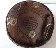 Brown Gold Flower Chinese Jewelry Charm Gift Zipper Bag