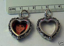 30% off Fancy 2 Picture Photo Heart Frame Sterling Silver Charm