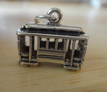 3D 16x14mm Trolley Cable Streetcar Car Sterling Silver Charm!