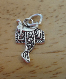 Tiny 10x15mm Horse's Western Saddle Tack Sterling Silver Charm