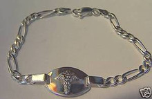 7" Sterling Silver Engraveable Medical Alert Bracelet!
