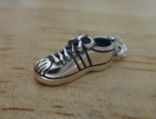 Cute Detailed Tennis Running Shoe Sterling Silver Charm