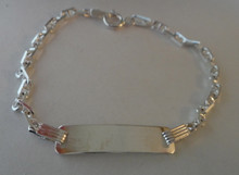 5.75" Sterling Silver Toddler Child's Engraveable Bracelet