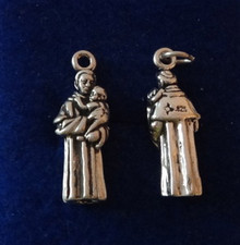 3D 9x23mm Solid Pope or Priest with Baby Sterling Silver Charm