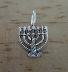 Tiny 16x10mm Menorah Sterling Silver Charm