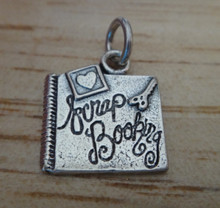 Scrapbook says Scrap Booking Heart Sterling Silver Charm