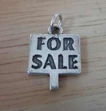 15x21mm says For Sale on a Sign Sterling Silver Charm!