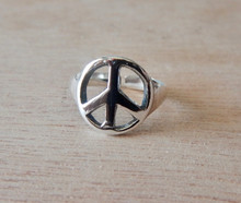 11mm Peace Sign Sterling Silver Toe Ring