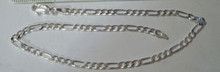 9" or 10" Sterling Silver Sm 3 mm Figaro Chain Ankle Bracelet