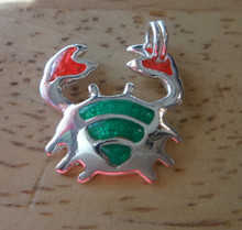 15x20mm Pink Turquoise Enamel Crab Sterling Silver Charm
