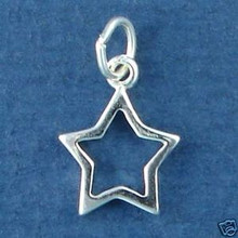 5 Point Star Outline Sterling Silver Charm