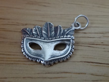 15x20mm Theater Mardis Gras Mask Sterling Silver Charm