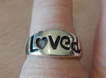 size 5 6 7 8 or 9 Wide Band 5g says Loved Sterling silver Ring