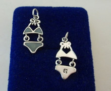 Blue Enamel Movable Bathing Suit Sterling Silver Charm