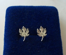 7x11mm Small Maple Leaf Sterling Silver Stud Post Earrings!