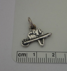 18x15mm Detailed on Front Wheelbarrow Tool Sterling Silver Charm