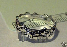 size 5 6 7 8 or 9 Sterling Silver Music Notes on Staff Thin Band Ring