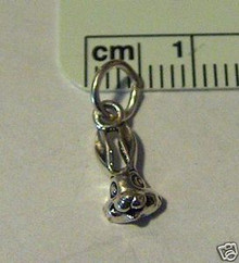 6x12mm Tiny Long Earred Rabbit Bunny Sterling Silver Charm 
