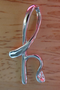 13x26mm Cursive Alphabet Letter Initial h Sterling Silver Charm
