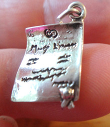 12x18mm Small 3D Wedding Marriage License Sterling Silver Charm