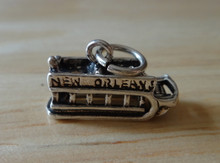 says New Orleans on Paddle Boat Sterling Silver Charm