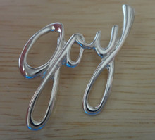 says Joy Holiday Christmas Slide Sterling Silver Charm