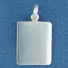 Engraveable Rectangle Vertical Tag Sterling Silver Charm!