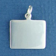Engravable Horizontal Rectangle Tag Sterling Silver Charm