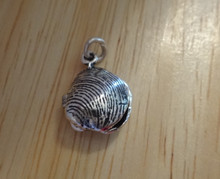 3D 11x16mm Movable Clam Shell Beach Sterling Silver Charm