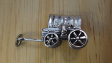 Cowboy Covered Chuck Wagon Sterling Silver Charm