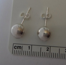 8mm Sterling Silver Round Ball Studs Posts Earrings!