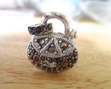 Movable Red Crystals on a Marcasite Purse Sterling Silver Charm!