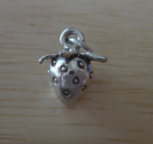 Solid 3-4g Strawberry Sterling Silver Charm