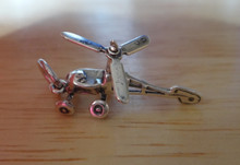 23x10mm Small Movable Helicopter Sterling Silver Charm