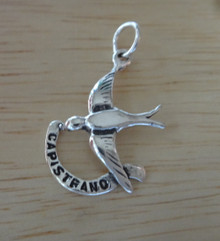 22x16mm Swallow of Capistrano California Sterling Silver Charm