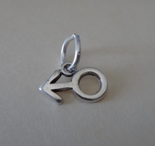 10x6mm Tiny Symbol or Sign of the Male Sterling Silver Charm