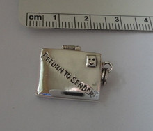 15x20mm 5 gram Movable Envelope Love Letter says Return to Sender Sterling Silver Charm