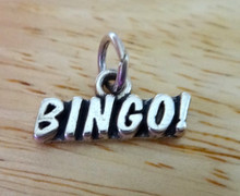 17x9mm says Bingo Game Sterling Silver Charm