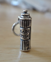 3D 5x15mm Can of and says Hairspray Sterling Silver Charm!