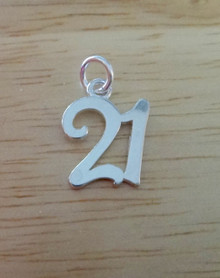 15x11mm Whimsical Number 21 21st Birthday Sterling Silver Charm!