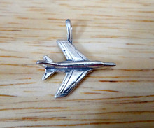 18x20mm Small Jet Airplane Travel Sterling Silver Charm