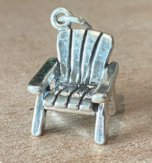 3D 15x19mm Garden Adirondack Chair Sterling Silver Charm