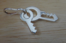 13x26mm set of 2, One Large & One Small Key Sterling Silver Charm