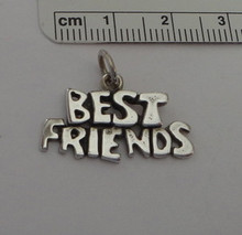 Large says Best Friends Sterling Silver Charm