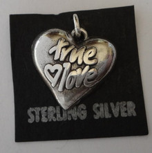 16x16mm says True Love on Solid Heart Charm