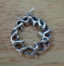 18mm Crown of Thorns Sterling Silver Charm