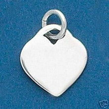 13x17mm Small Engravable Heart Sterling Silver Charm