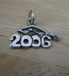18x15mm Small 2006 w/ Graduation Cap year Sterling silver Charm