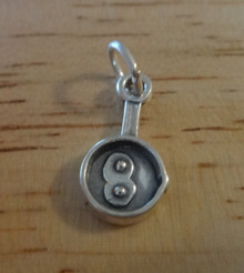 Frying Pan & 2 Fried Eggs Kitchen Sterling Silver Charm