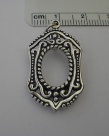 Large 4 gram Fancy 12x8mm Picture Photo Frame Sterling Silver Charm